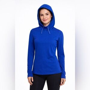 Nike pro woman’s LS long sleeve drifit hooded pullover Sz medium